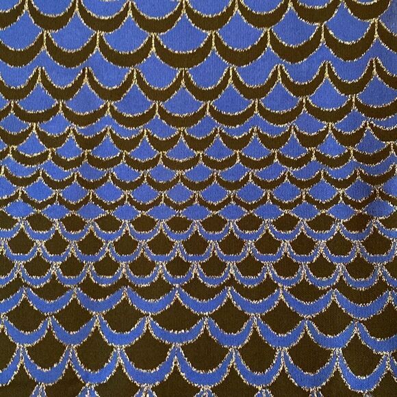 Diane Von Furstenberg Alina Dress Knit Fish Scale Pattern Fit & Flare Blue - Picture 3 of 6